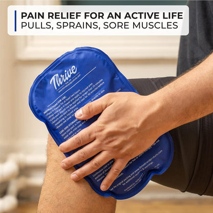 Thrive Reusable Ice Packs for Injuries - Long-Lasting Gel Ice Pack - Neck & Knee Gel Wraps - Cold Compresses for Injuries & Back Pain Relief - Regular 2-Count, Light Blue