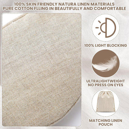2 Set Pure Linen Sleep Mask Organic Cotton Eye Cover Gift,Linen