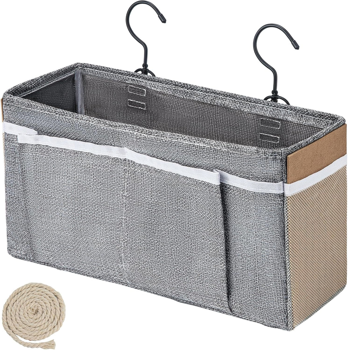 Bedside Caddy, bedside organizer, Hanging Organizers (Beige)
