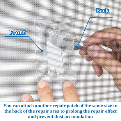 Gray Fiberglass Screen Mesh Patch Tape 2" x 35FT Strong Adhesive Repair Kit | Strong adhesive fiberglass mesh repair kit for screen holes and tears, easy to cut and apply, waterproof indoor outdoor