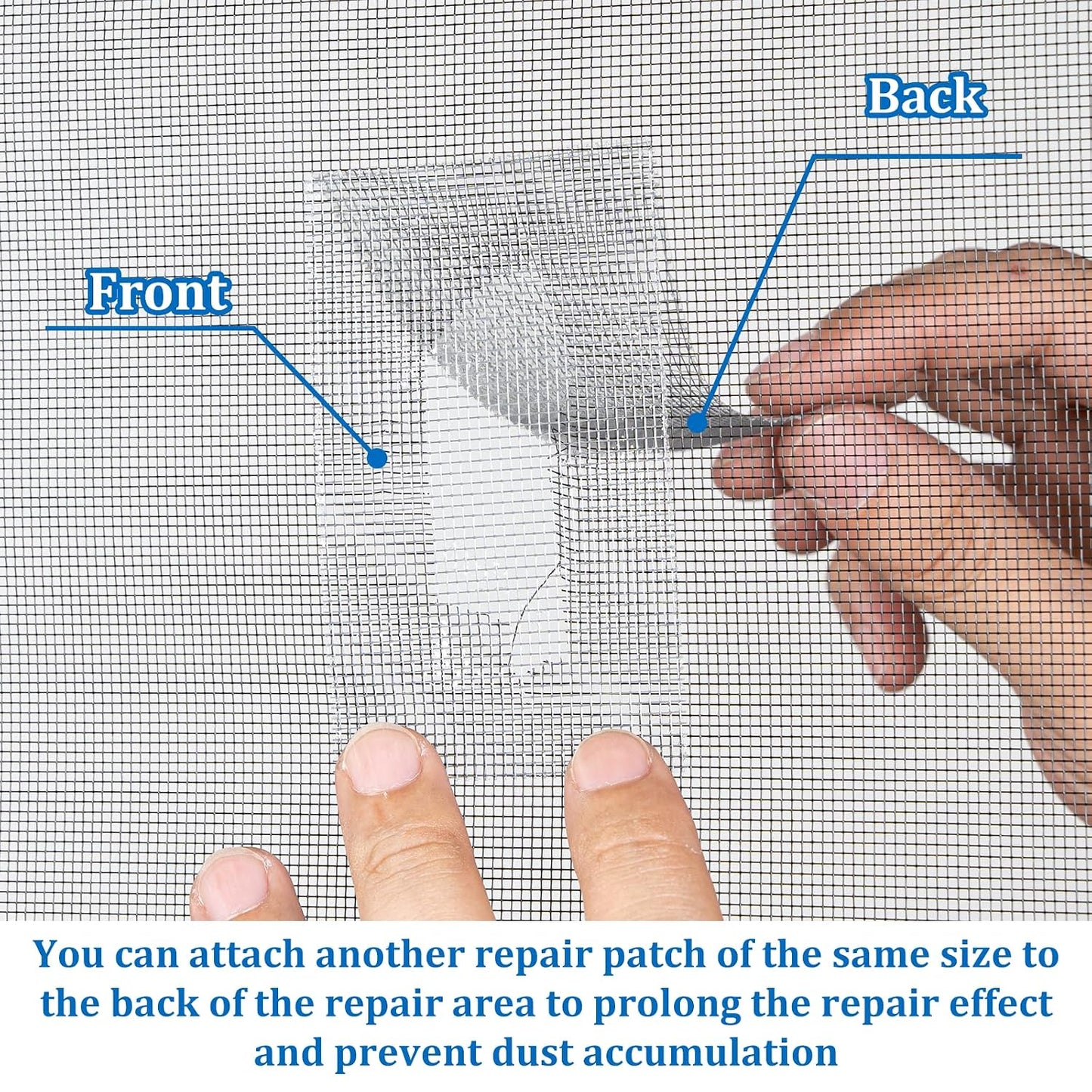 Gray Window Screen Repair Tape 2" x 40FT Fiberglass Strong Adhesive | Waterproof fiberglass mesh repair patch, fixes holes and tears, easy to cut and stick for window door screen repair