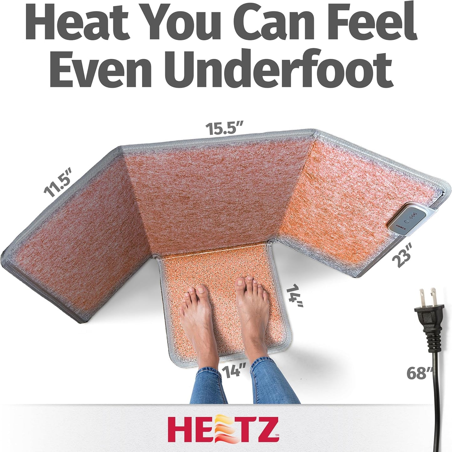 Foldable Foot & Leg Heater, Portable Under Desk Space Heater & Warmer, Heated Floor Mat, Tip-Over Protection, Auto Shutoff, Ideal for Home, Office, or Desk Use, Compact & Safe Design