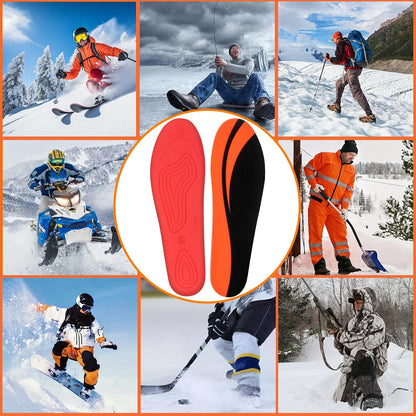 Heated Insoles Rechargeable, 5000 mAh Battery with APP Control, Foot Warmers with 4 Heating Levels for Men and Women, Skiing, Outdoor Winter Use, Washable and Trimmable