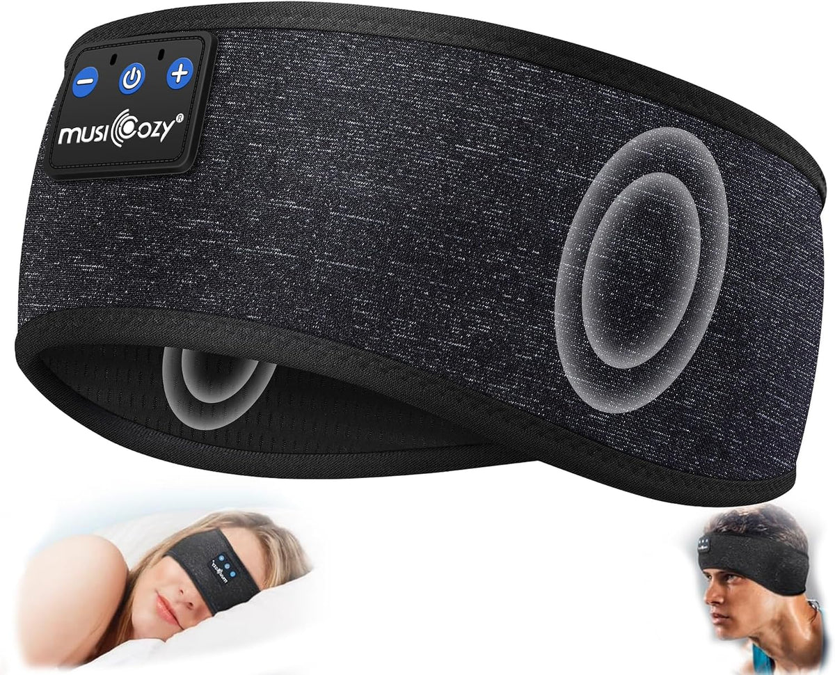 MUSICOZY Sleep Headphones Bluetooth Headband Headphones for Side Sleepers