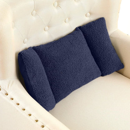 Queekay Fleece Lumbar Support Pillow 3 Section Back Pillow Office Chair for Back Support Comfortable Lumbar Cushion for Car Seat Pain Relief Sofa Rest(Black)