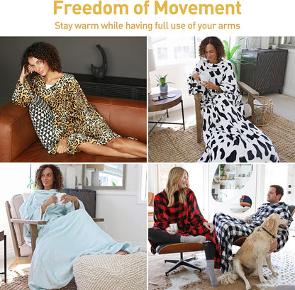 Catalonia Wearable Blanket with Sleeves for Women & Men, Fleece Wrap Throw | Cozy Sleeve Design for Hands-Free Comfort, Perfect for Reading, TV Time & Relaxing, Christmas & Birthday Gift