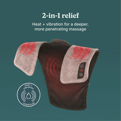 Homedics Vibration Heated Shoulder Massager Wrap, Comfort Pro Elite, Soft Fabric, Tension Relief, 2 Speeds & Styles, Long, NMS-450H | Adjustable Intensity, Soft Fabric, Tension Relief Heat Therapy, Relieves Neck, Upper Back & Shoulder Pain Relief