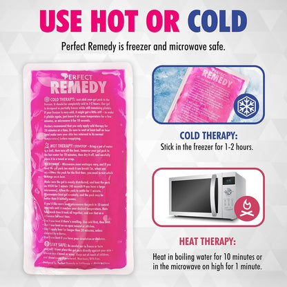 Perfect Remedy Gel Ice Packs for Injuries with Strap Cover, Flexible Hot Cold Compress, Soothing Soft Ice Packs for aid in Injuries Conditions, Alternative to Hot Water Bottles (Blue, Regular)