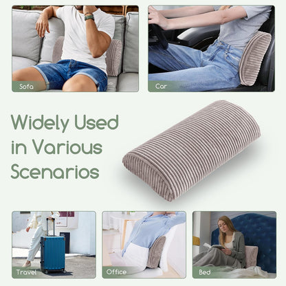 HIGOGOGO Lumbar Support Pillow for Recliner Chair/Accent Chair/Couch, Memory Foam Back Support Cushion for Elderly, Recliner Cushions for Back Rest, Pain Relief, Reading, Washable Cover, Brown