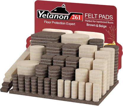 Felt Furniture Pads -56 Pcs(1+2)” Premium Felt Pads for Chair Legs Furniture, Floor Protectors for Hardwood Floors,Brown