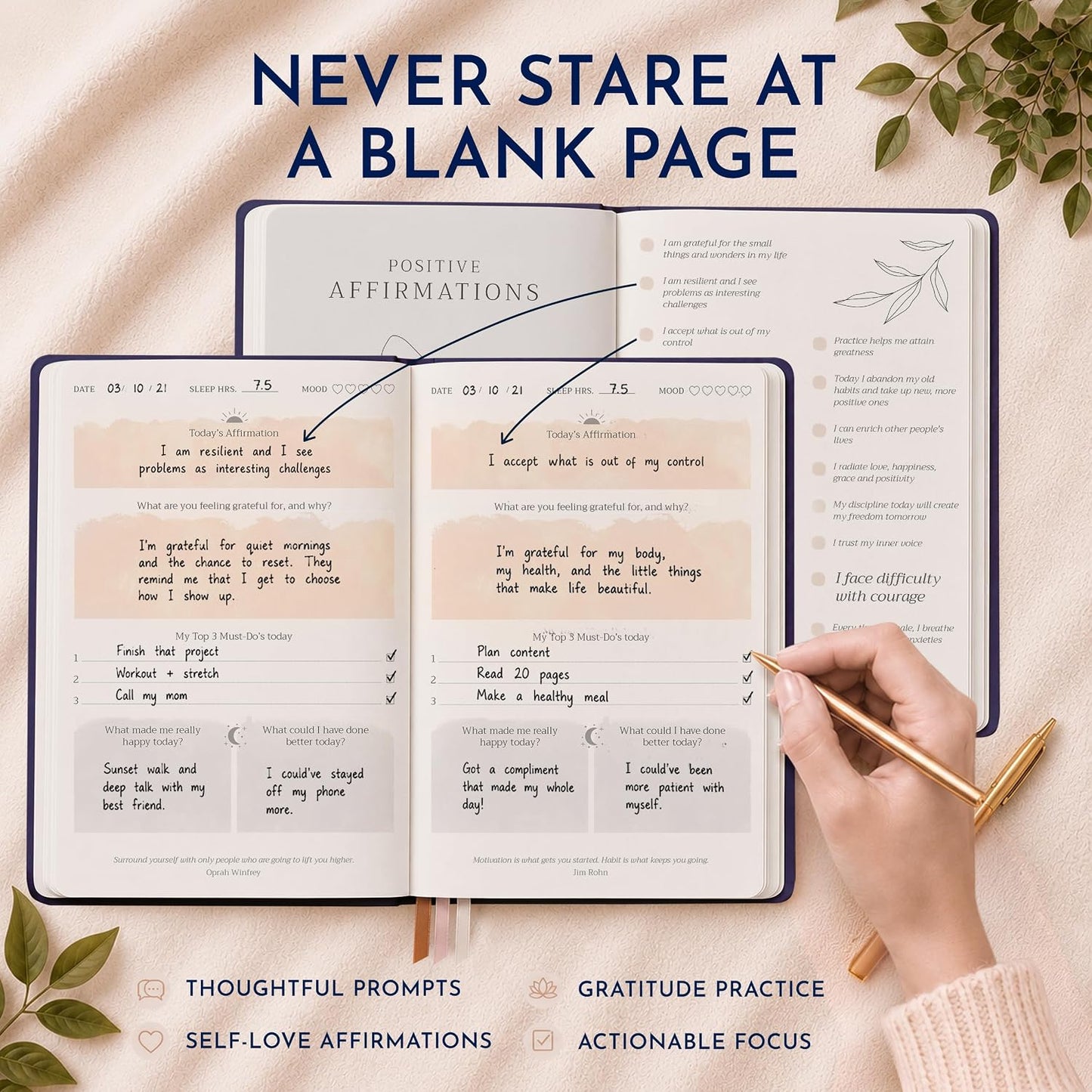 Premium Gratitude Journal for Men – 6 Month Guided Daily Prompts, Habit Tracker – Hardcover, 249 Pages, Lay Flat, 100gsm Paper – Mens Mindfulness Gifts, Mental Health, Self Mastery, Gift Boxed