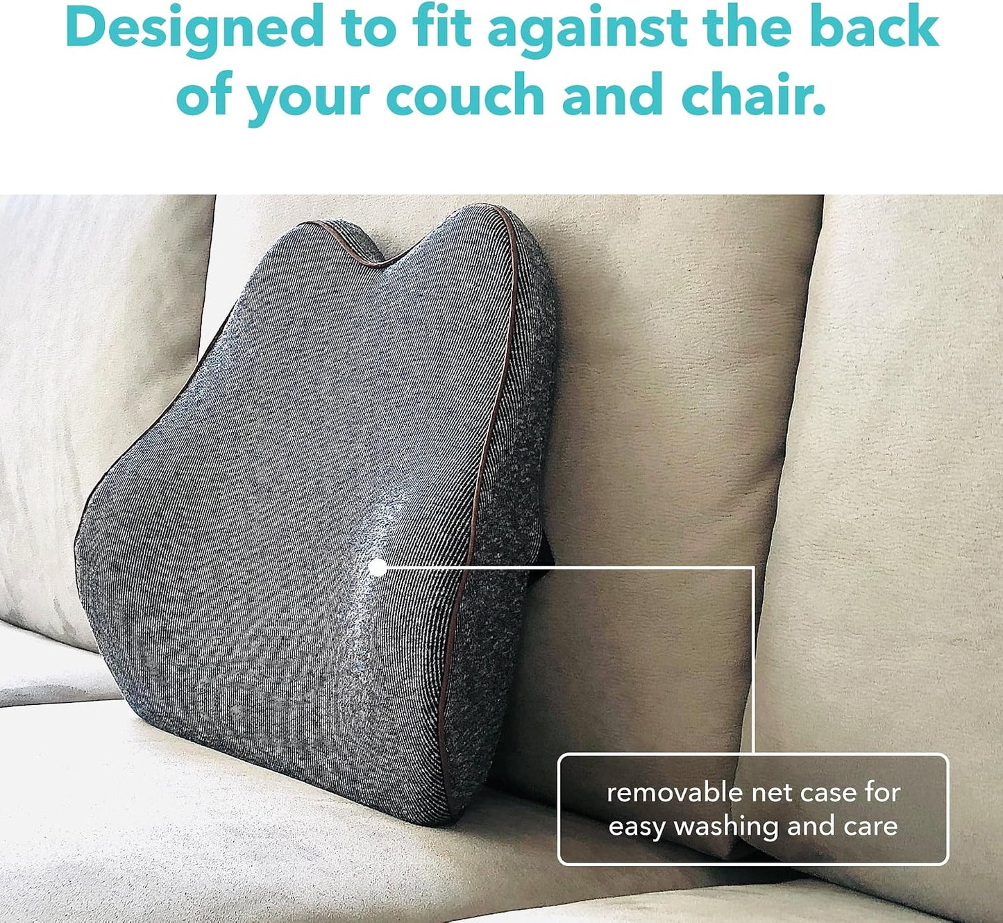 Cubii Cushii V2 Back Support Cushion for Back and Lower Back Pain Relief Universal Fit for Desk, Office, Kitchen Chairs, Couch Cushions with Advanced Lumbar Support