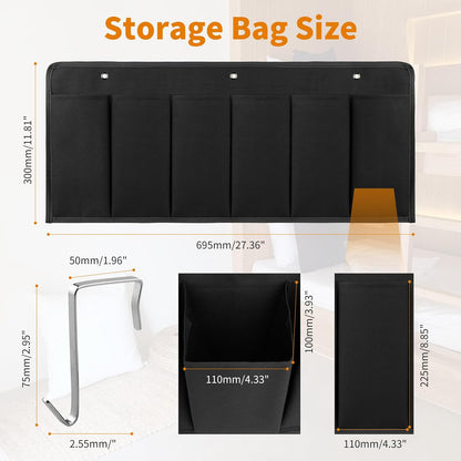 RVZONE RV Shoe Pockets 6 Large Pockets Heavy Hanging Bedside Storage Organizer with Sturdy Hooks for Shoes, Toys and Tools