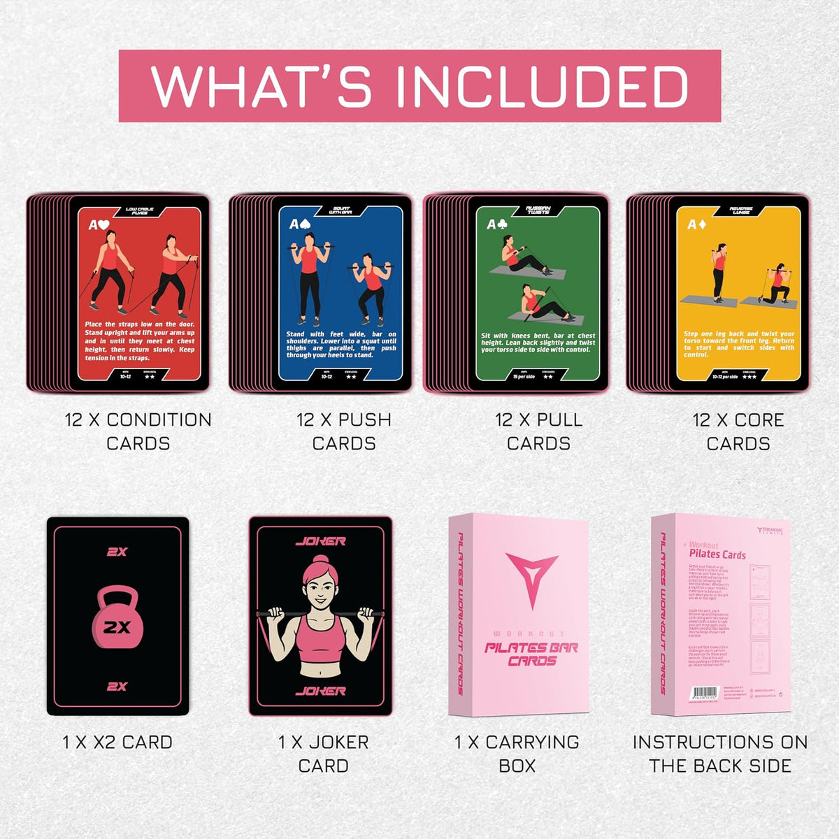BREAKING LIMITS Workout Cards Deck - Bodyweight Exercise & Pilates Cards