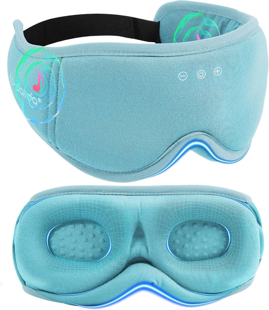 BambooCotton 3D Bluetooth Sleep Mask, LC-dolida 2026 New Sleep Headphones, Wireless Comfort, Sustainable Luxury for Better Sleep