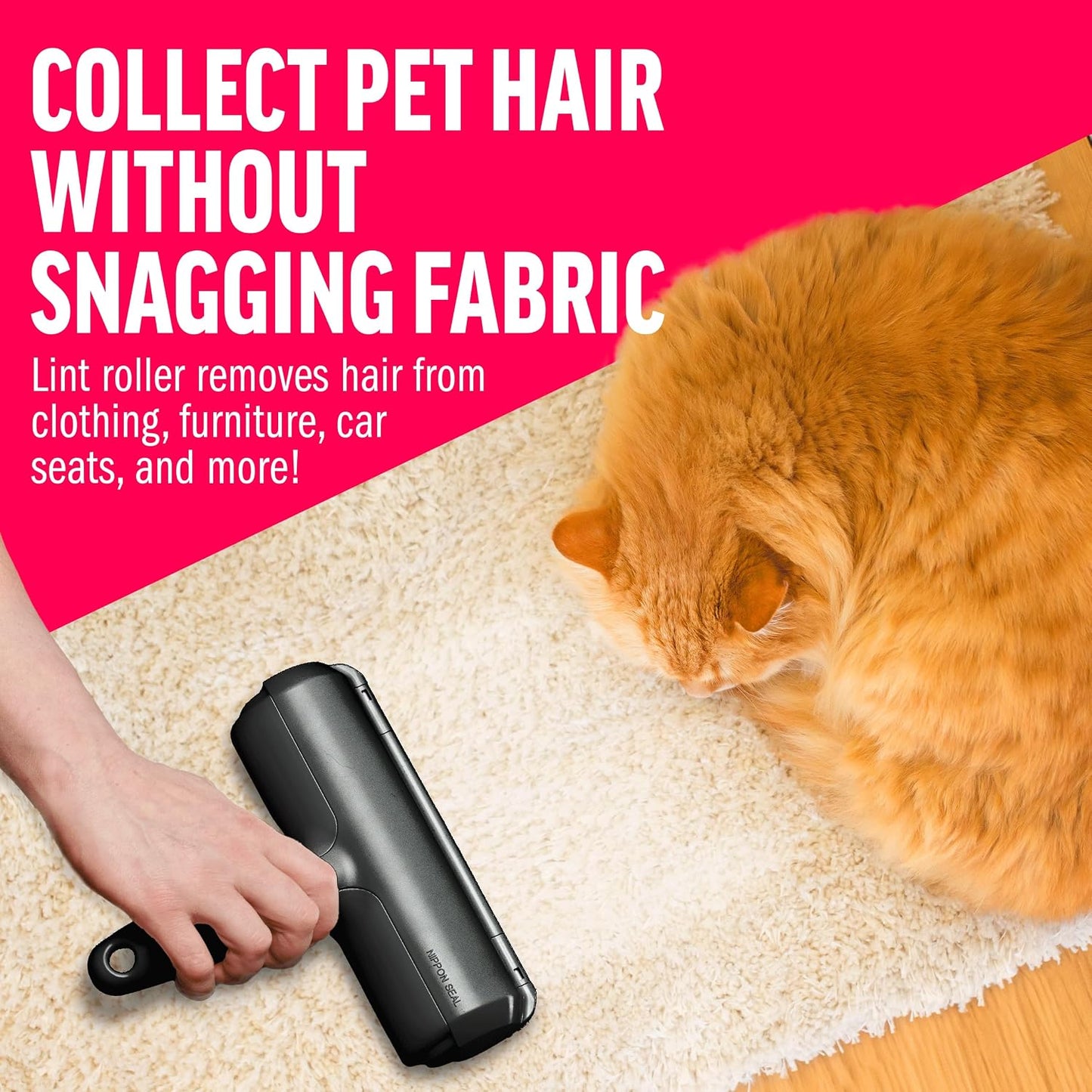 ChomChom Roller Pet Hair Remover – Reusable Lint Roller Pet Hair Removal Tool for Clothes, Couches, Cars and Travel - Cat Dog Hair Remover, Compact, No Sticky Refills Needed (Mini Roller)