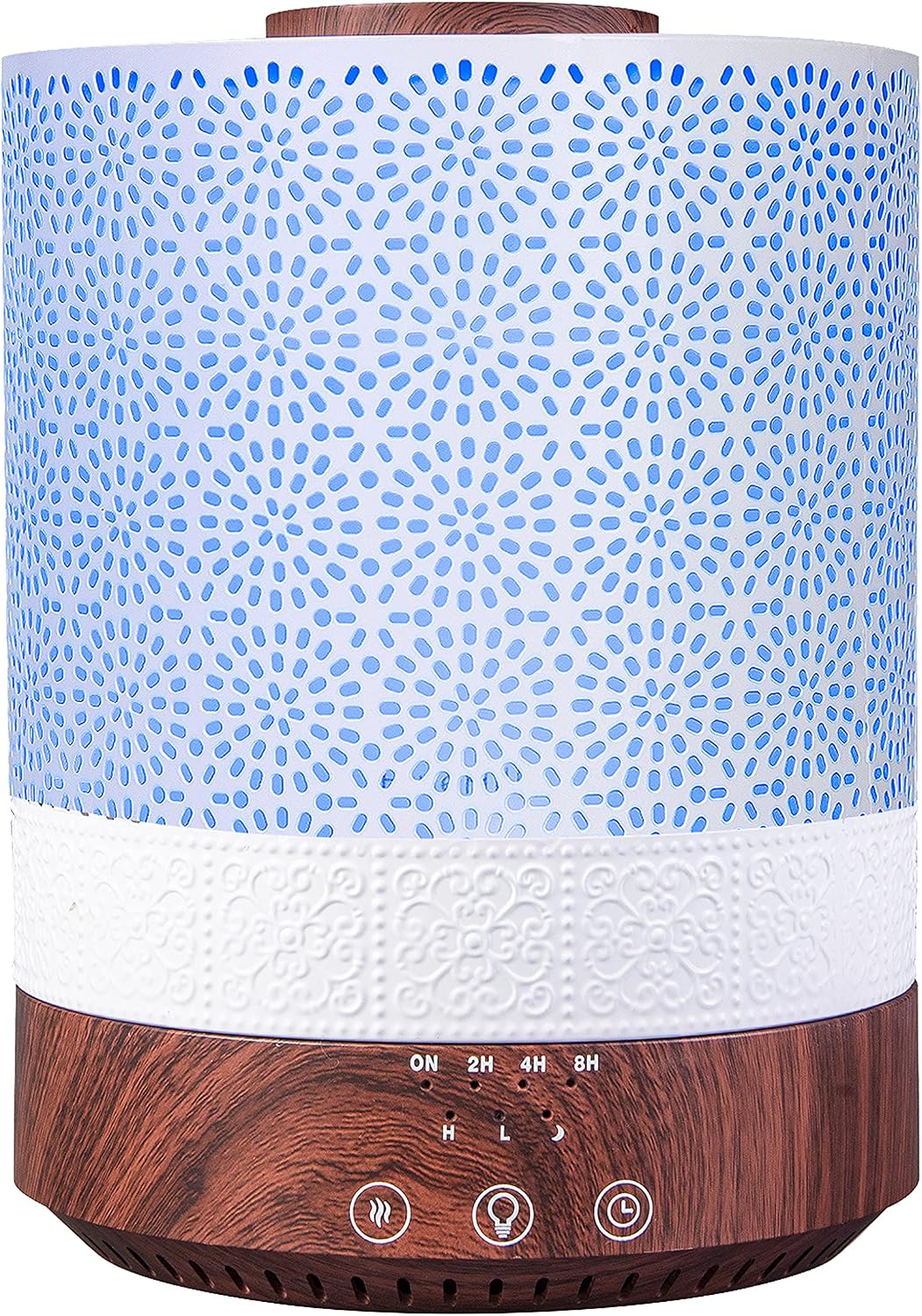 BlueHills 2500 ML Humidifier with Essential Oil Diffuser Combo Aroma Home Décor Design for Large Bed Bath Kids Baby Living Rooms Big Capacity LED Lights Scent Ultrasonic Cool Mist Wood Grain F006
