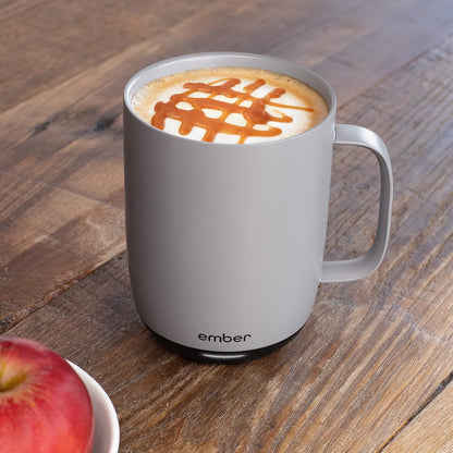 Ember Temperature Control 14oz Smart Mug 2, App-Controlled and Rechargeable Heated Coffee Cup Warmer with Intelligent LED Display, Sage Green.