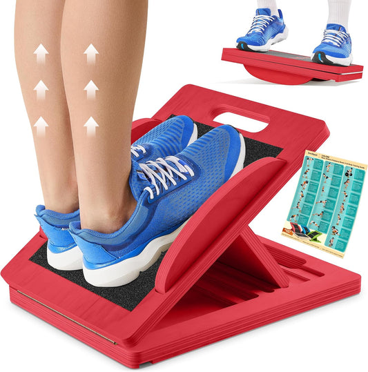Slant Boards for Exercise, Wooden Slant Board, Calf Stretch Board with 7 Incline Angles, Velour Board, Balance Board & Calf Stretcher, Portable Incline Board for Physical Therapy, Ankle Mobility, Heel & Knees