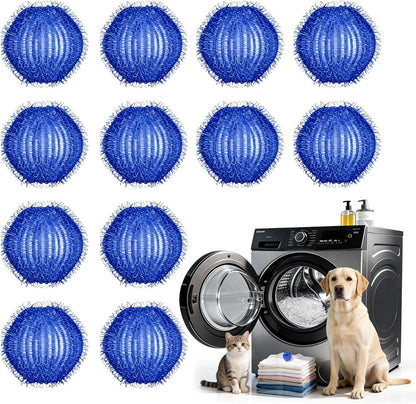 Pet Hair Remover for Laundry 12PCS Reusable Fur Catcher for Washer Dryer | Reusable Pet Hair Remover for Washing Machine, Dog Cat Fur Catcher for Laundry, Works on Clothes, Blankets, Towels, Sheets