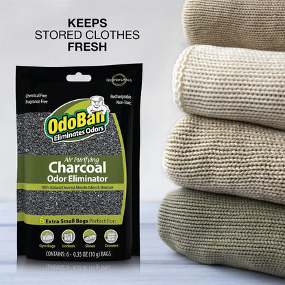OdoBan Air Purifying Charcoal Natural Odor Eliminator, Non-Toxic Formula, Made in the USA, Fragrance Free, 200 Gram Bag