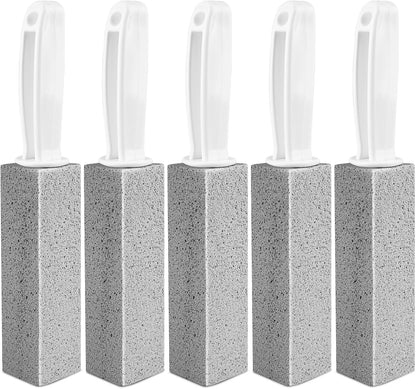 MEQHUO Toilet Pumice Stone With Handle, 5 Pack Pumice Stone Toilet Bowl Cleaner, Hard Water Toilets Ring Remover for Cleaning Toilets, Bathtubs, Stove, Grills, Swimming Pools, Sinks