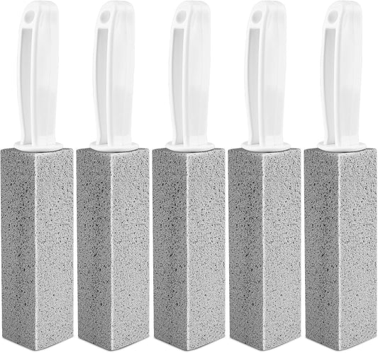 MEQHUO Toilet Pumice Stone With Handle, 5 Pack Pumice Stone Toilet Bowl Cleaner, Hard Water Toilets Ring Remover for Cleaning Toilets, Bathtubs, Stove, Grills, Swimming Pools, Sinks