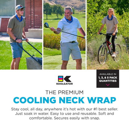 KOOLGATOR Evaporative Cooling Neck Wrap, Blue Paisley, 1 Pack | Reusable Neck Cooler with Long Lasting Relief During Hot Weather Activities, Sports, & Outdoor Work