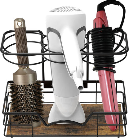 Simple Houseware Countertop Hair Tools Organizer, Walnut
