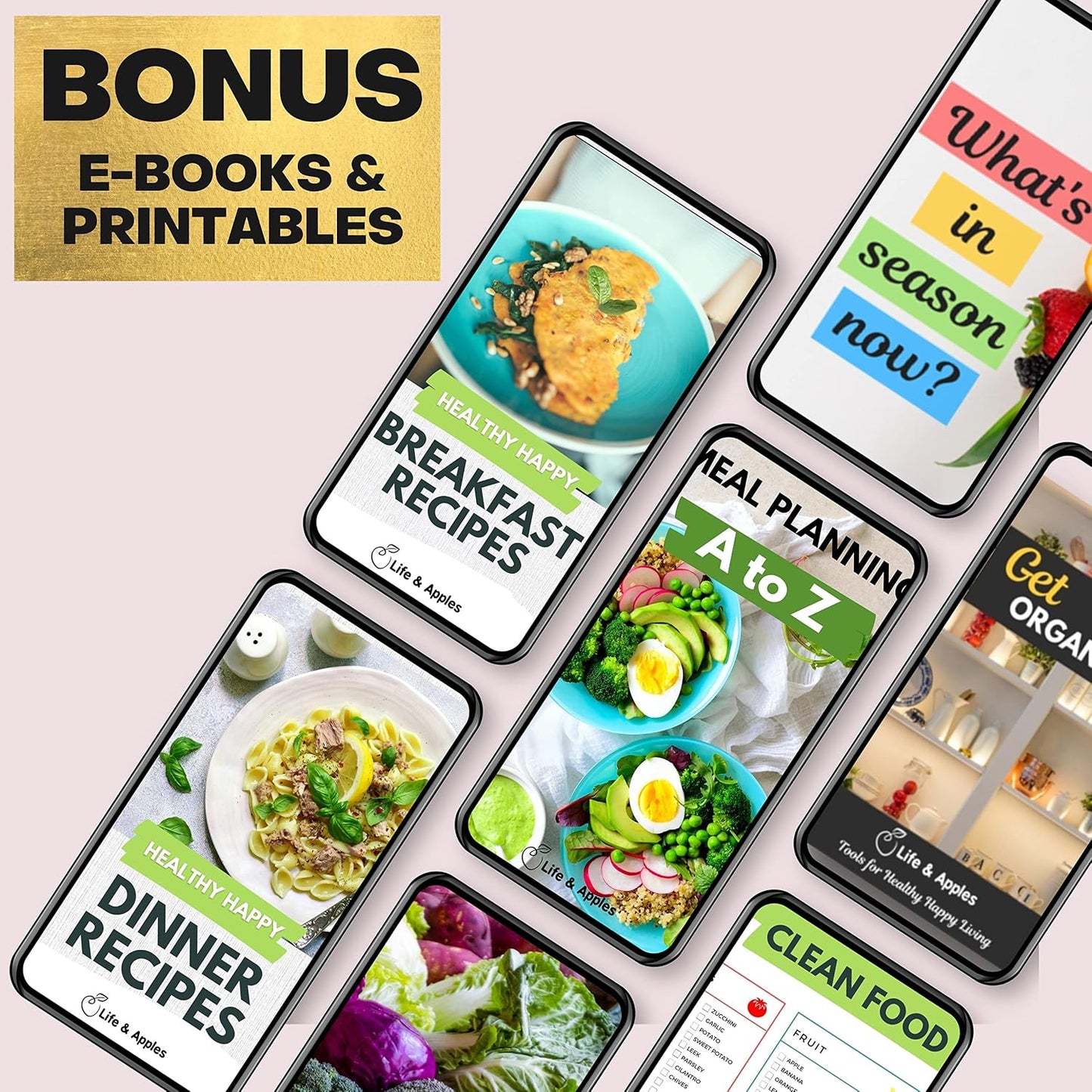 Life & Apples Weekly Meal Planner Notebook with Grocery List, Forest | Meal Planning Notebook, Meal Prep Journal and Food Planner to Organize a Weekly Menu, Grocery List and Family Meals