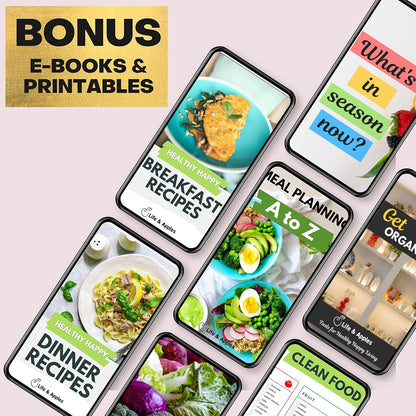 Life & Apples Weekly Meal Planner Notebook with Grocery List, Forest | Meal Planning Notebook, Meal Prep Journal and Food Planner to Organize a Weekly Menu, Grocery List and Family Meals