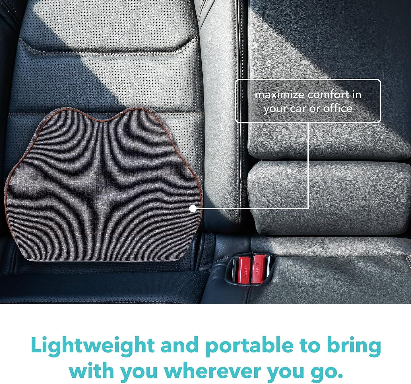 Cubii Cushii V2 Back Support Cushion for Back and Lower Back Pain Relief Universal Fit for Desk, Office, Kitchen Chairs, Couch Cushions with Advanced Lumbar Support