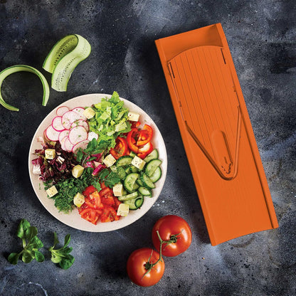 Börner Mandoline Slicer V1 (Basis Set) • V-Slicer with 2 Inserts & Fruit Holder • Adjustable Kitchen Slicer for Vegetables & Fruits • Vegetable Cutter • 3 Thickness Settings • Color: Red