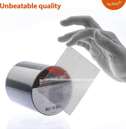 by.RHO Screen Repair Tape – Strong Self-Adhesive Window & Screen Door Repair Kit, Fiberglass Screen Patch 2"×33ft, Easy Cut and Apply, Indoor-Safe Adhesive, All-Weather (Black)