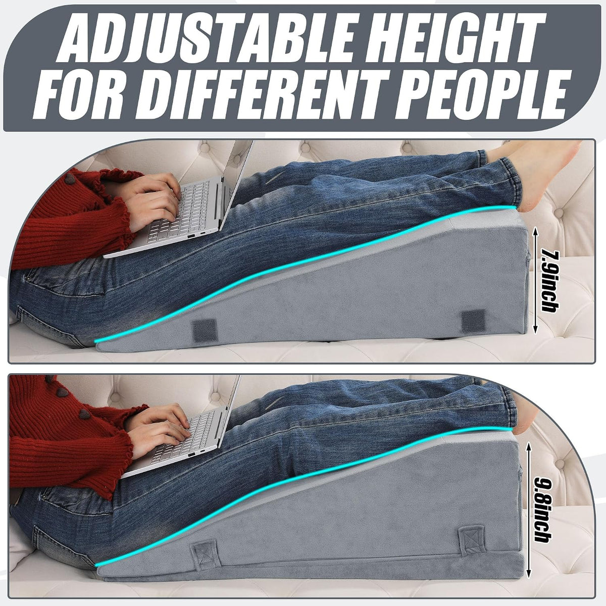 ROYALAY Leg Elevation Pillows for After Surgery, Adjustable Height Knee Surgery Recovery Equipment, Knee Replacement Recovery Aids for Hip Ankle Pain Relief Patent Pending