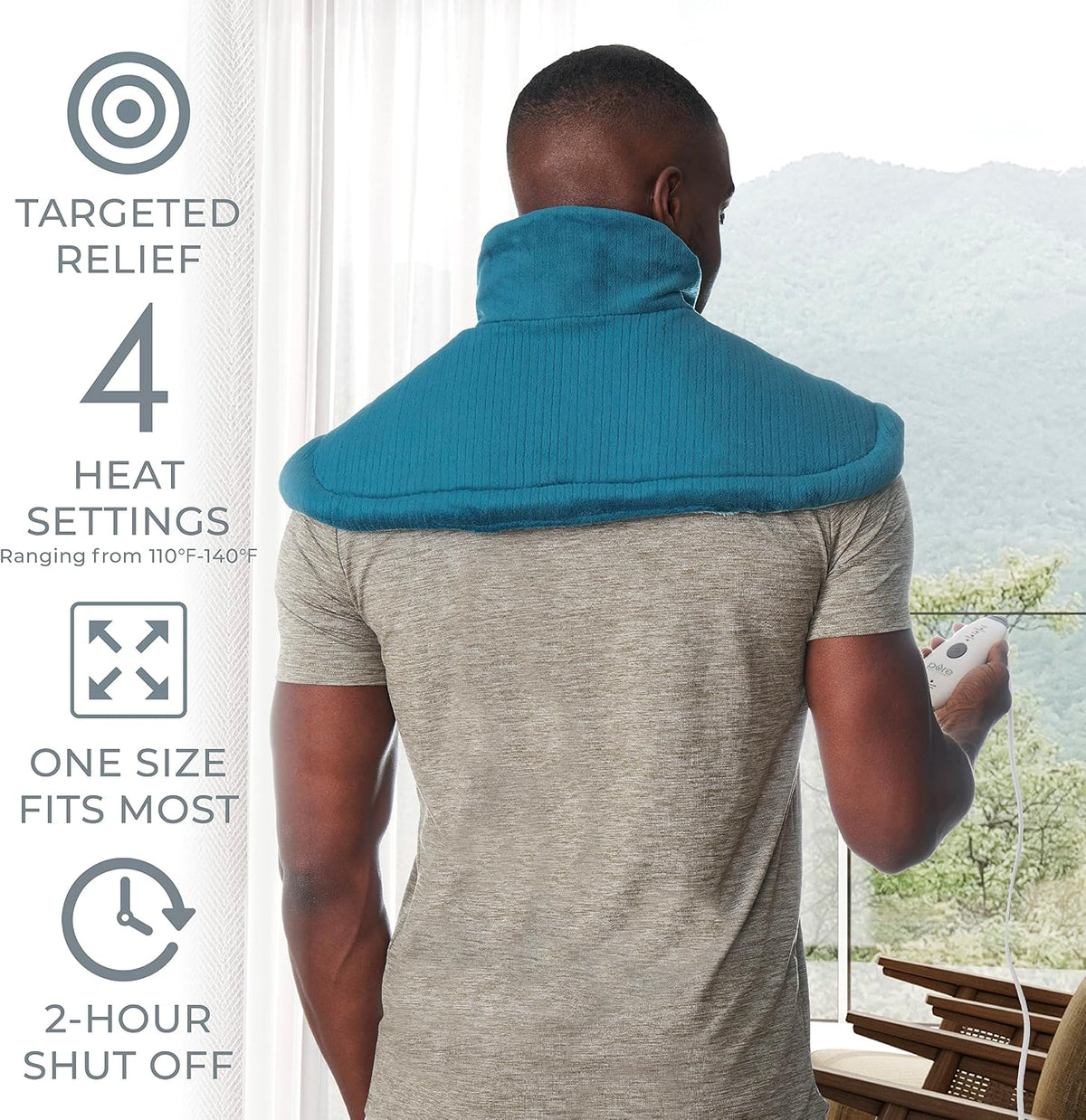 Pure Enrichment PureRelief Neck & Shoulder Heating Pad with 4 Heat Settings