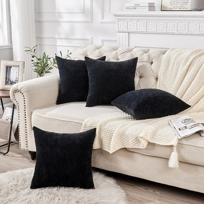 GAWAMAY Lumbar Support Pillow Decorative Rectangle Throw Pillow Covers 12"x20" Inch Set of 2, Soft Chenille Fall Pillowcase for Living Room Bedroom Sofa Couch Cushion Cover Grey 30x50cm (No Insert)