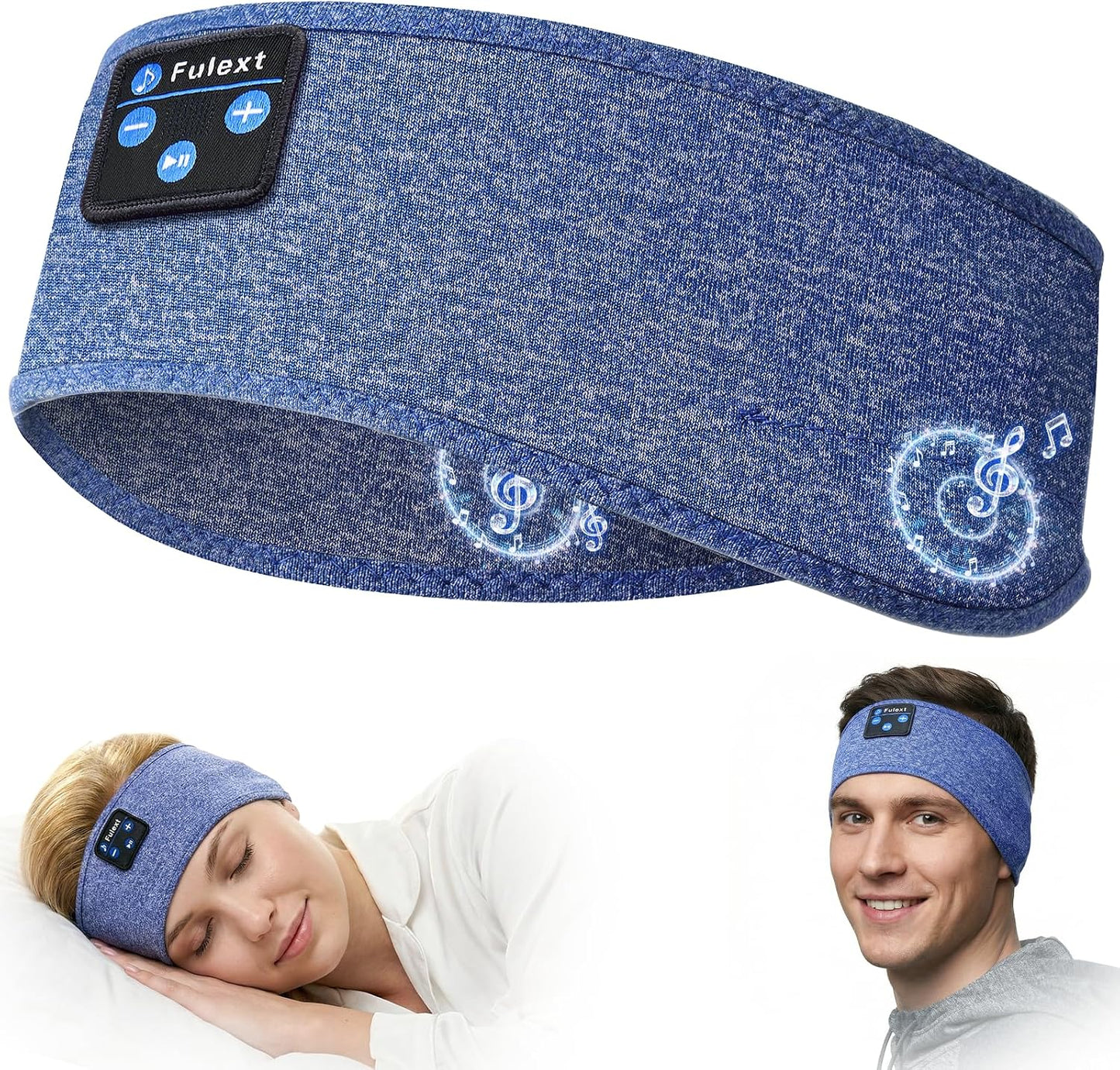 Sleep Headphones Bluetooth 5.4 Headband, Wireless Sleep Headphones with Ultra-Thin HD Stereo Speakers for Side Sleepers, Sweatproof Sports Headband for Workout Yoga Running Cool Gadget Unique Gifts