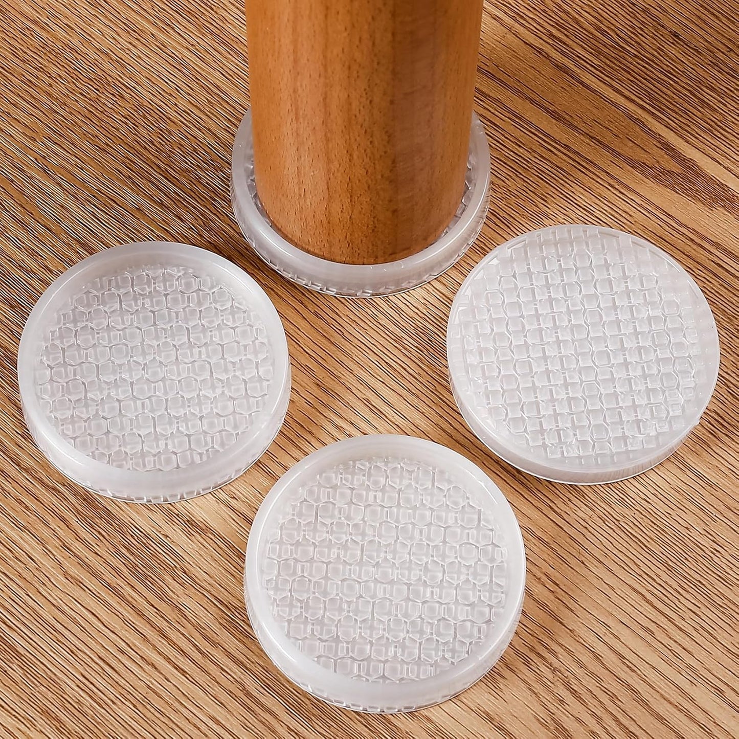 2" Square 12PCS Clear Non Slip Furniture Pads for Hardwood Floors Protector | Rubber Furniture Caster Cups, Chair Coasters for Carpet with Grip, Carpet Protector for Furniture Legs - Protect Any Flooring