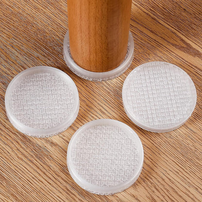 2" Square 12PCS Clear Non Slip Furniture Pads for Hardwood Floors Protector | Rubber Furniture Caster Cups, Chair Coasters for Carpet with Grip, Carpet Protector for Furniture Legs - Protect Any Flooring