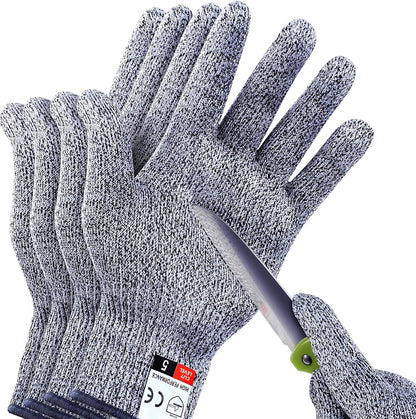 THOMEN 4 PCS (M+L) Cut Resistant Gloves Level 5 Protection for Kitchen, Upgrade Safety Anti Cutting Gloves for Meat Cutting