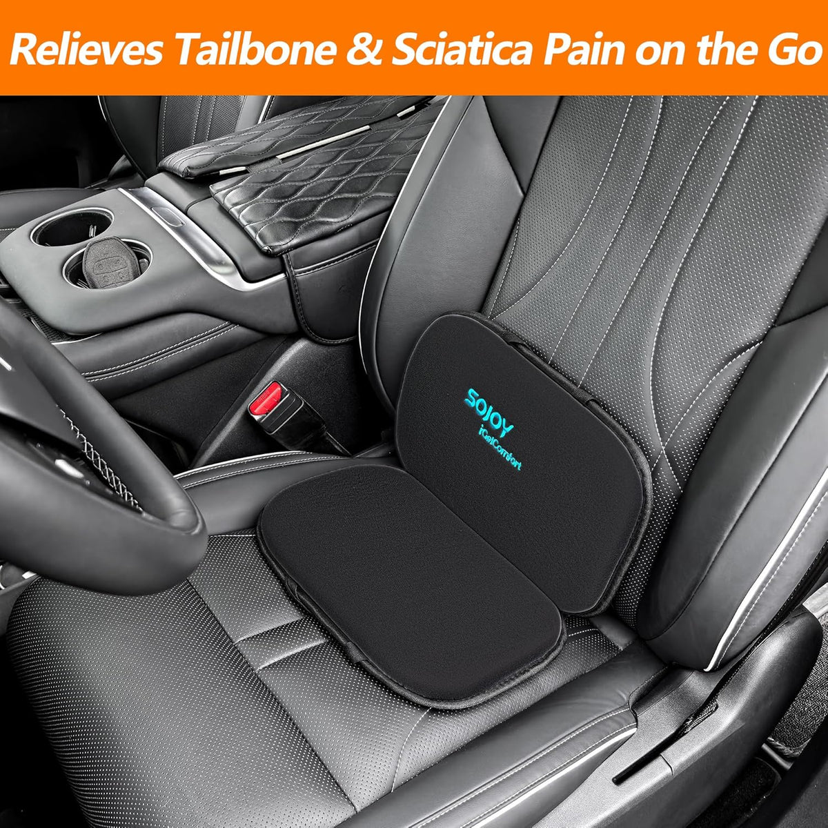Sojoy iGelComfort 3 in 1 Foldable Gel Seat Cushion Featured with Memory Foam (A Must-Have Travel Cushion! Smart, Easy Travel Cushion) (Size: 18.5“ x 15" x 2")