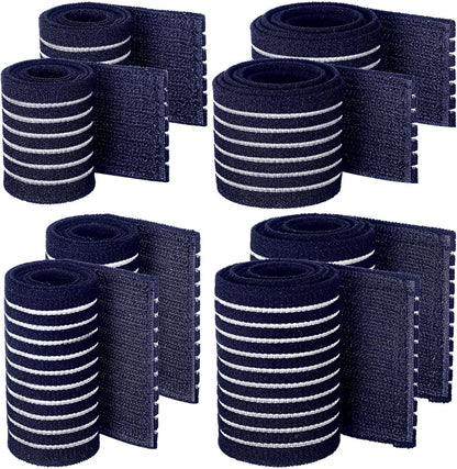Geiserailie Ice Pack Strap Stretchable, 4 Size Elastic Reusable Ice Belt Extender, Adjustable Hook and Loop Extension Straps Add Length to Most Hot Cold Therapy (Blue)