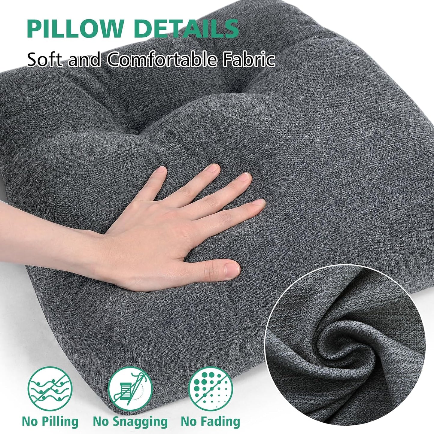 Shinnwa Lumbar Support Pillow for Office Chair, Memory Foam Back Support Pillow for Back Pain Relief, Car, Chair and Couch, 17.5x15x4.5in, Charcoal