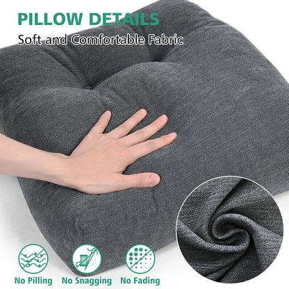 Shinnwa Lumbar Support Pillow for Office Chair, Memory Foam Back Support Pillow for Back Pain Relief, Car, Chair and Couch, 17.5x15x4.5in, Charcoal