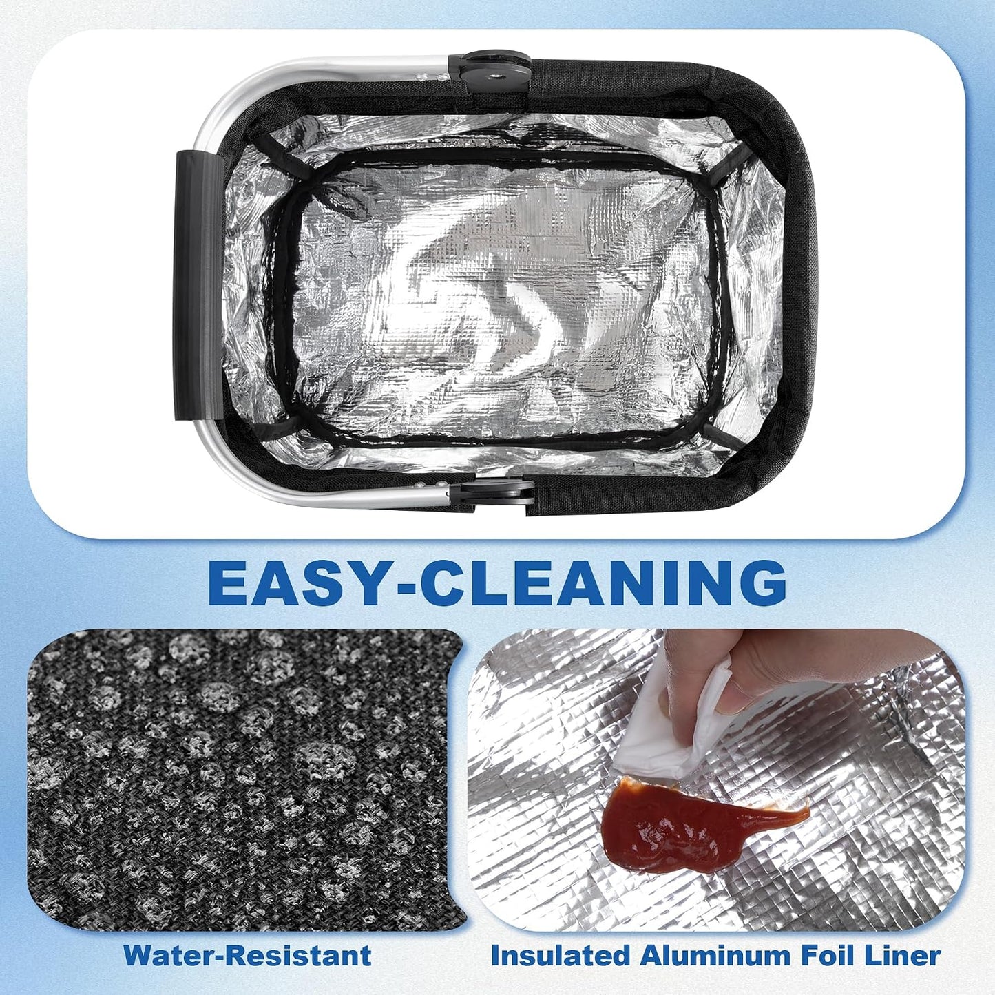 PGmoon Cleaning Caddy Organizer with Handle,Black | Cleaning Tote Bag with Multiple Pockets for Cleaning Supplies, Products Storage, Housekeepers, Kitchen Cleaning Supplies