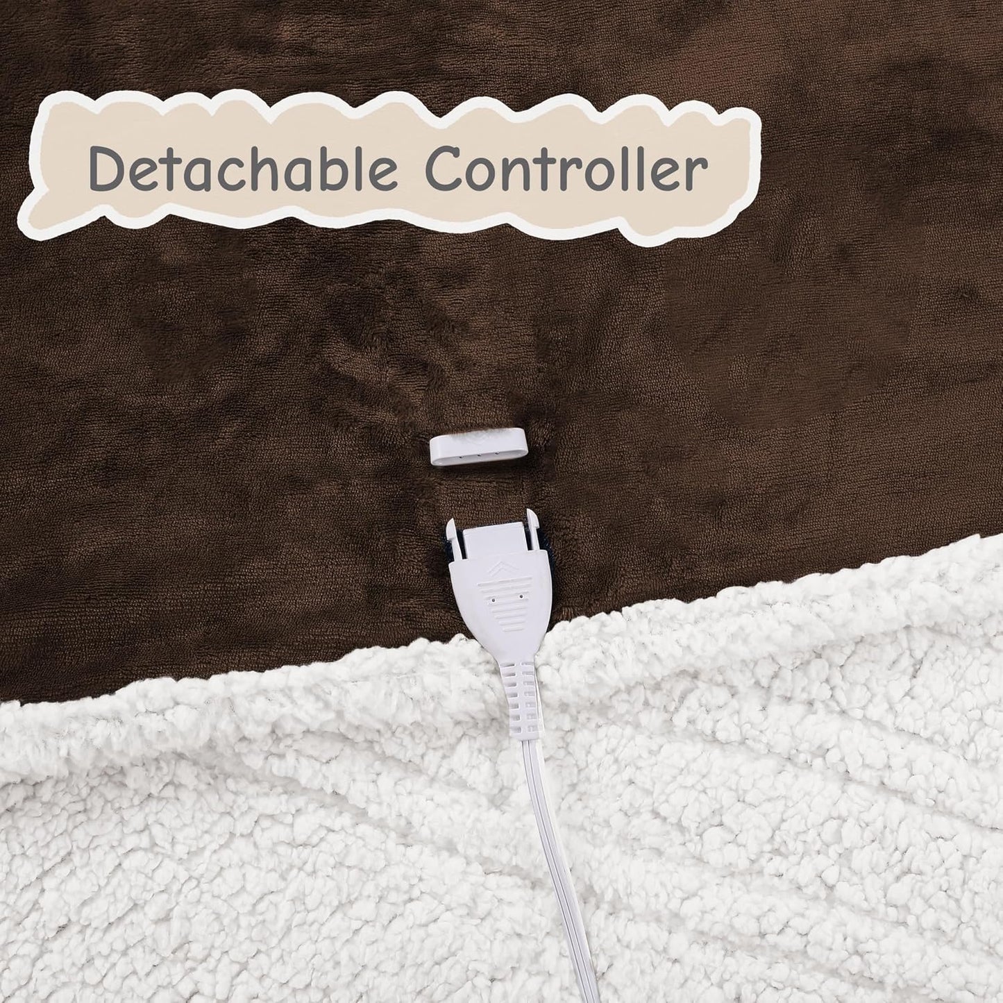 Soypipo Electric Heated Throw Blanket 50"x60", Faux Fur Plush with 4 Heat Settings & 2/4/8/10H Auto Shut-Off, Overheat Protection, Machine Washable, for Office & Chair, Dark Grey