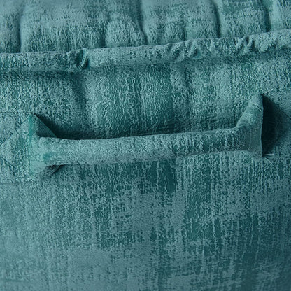 DIY Assembly Art Velvet Backrest Reading Bed Rest Pillow with Arms & Pockets, 18" H for Sitting in Bed Couch Sofa, Back Support Cushion with Removable Cover, 20"x18"x17", Aqua