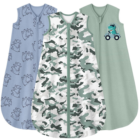 Yoofoss Baby Sleep Sack 0-6 Months Wearable Blanket for Babies 100% Organic Cotton 2-Way Zipper TOG 0.5 Toddler Sleeping Sack 3 Pack, Sleep Sacks