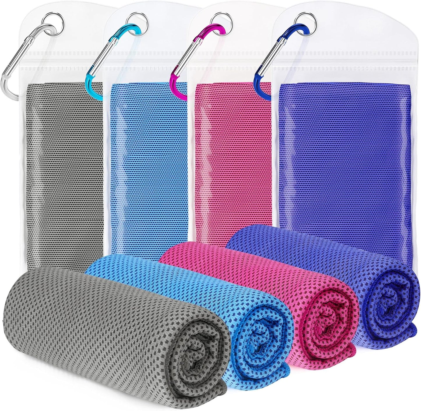 4 Pack Cooling Towels for Neck and Face(40"x12"), Cooling Neck Wraps, Ice Towel for Hot Weather, Soft Breathable Gym Towel, Cool Towel for Workout, Camping, Yoga, Sport, Running